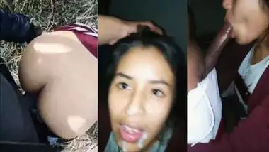 Hot outdoor desi xxx scene of a GF getting cum facialized