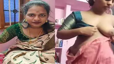 Tamil wife wearing blouse with boob showing viral MMS