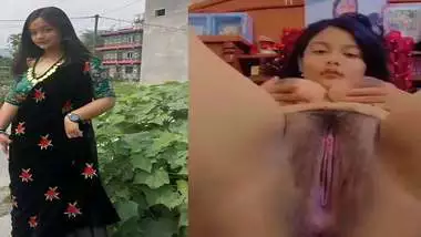 Sikkim village girl showing hairy pussy on camera