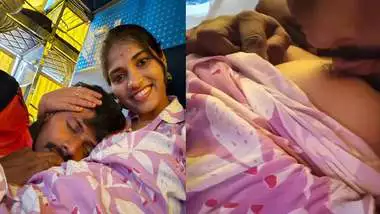 Newly married wife boob sucking by horny husband